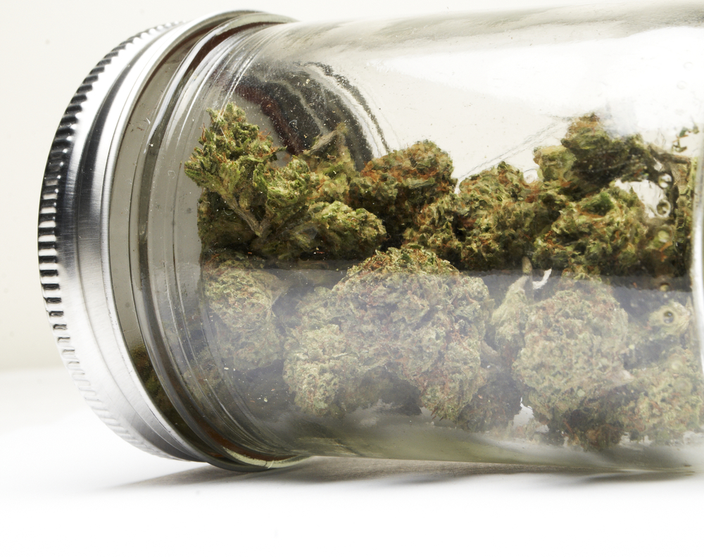 marijuana stored in glass jar